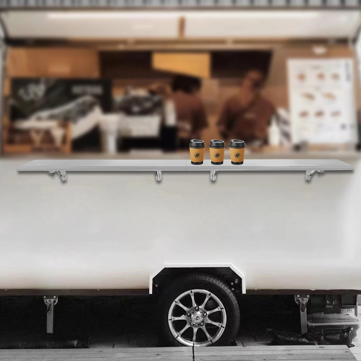Folding Shelf for Food Truck Trailer (1996–2012) 12" Stainless Steel