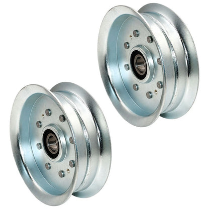 2X Steel Flat Idler Pulley with Flanges for John Deere
