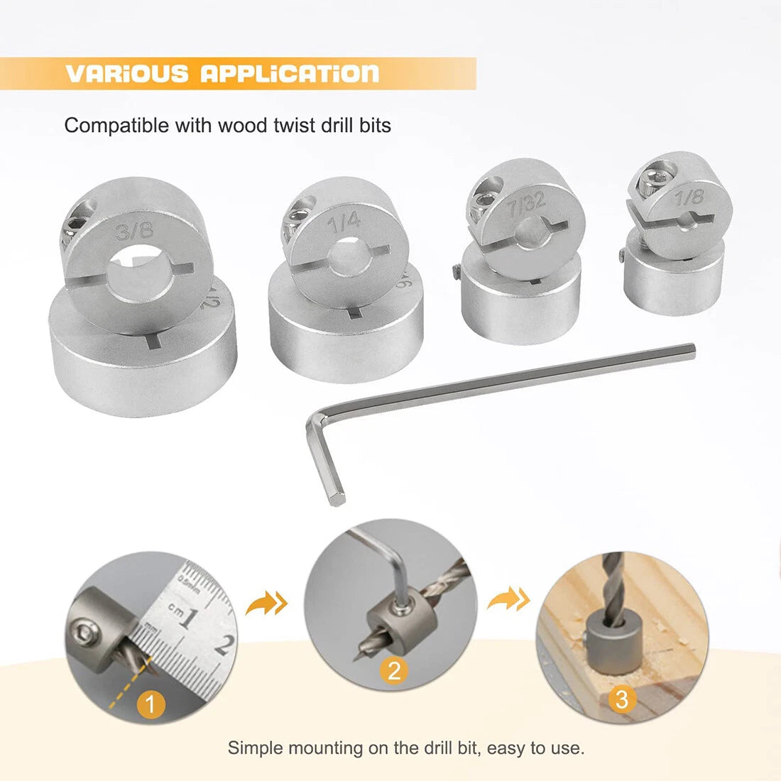 Aluminum Stop Collar Kit for Drill Bit Holder