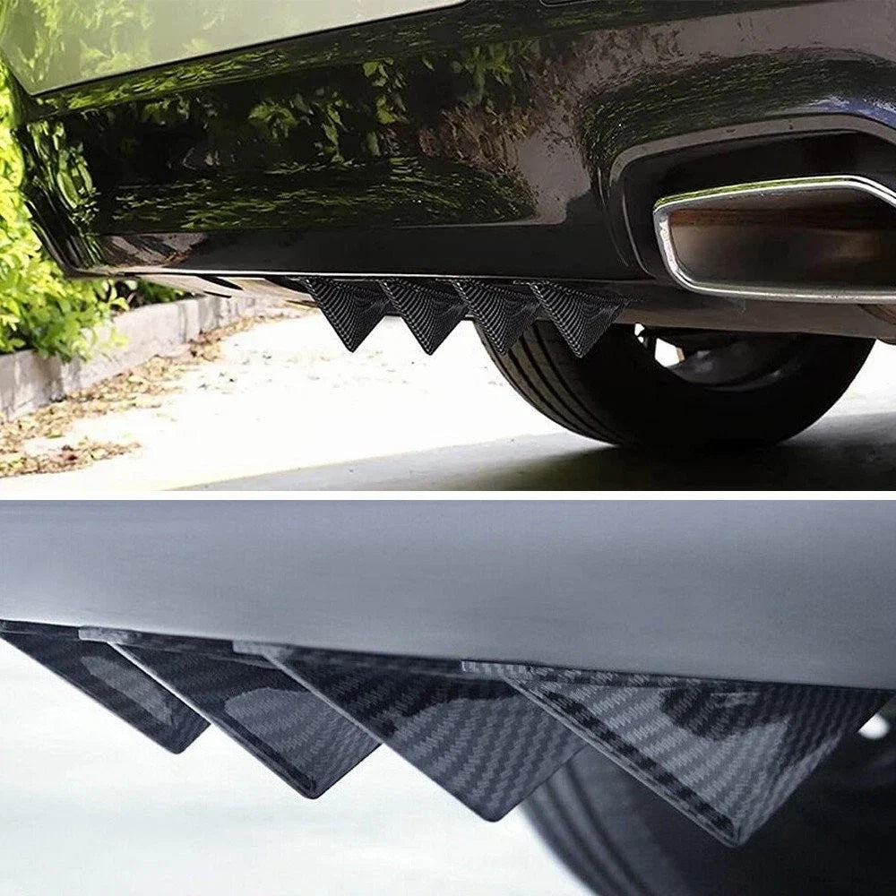 4X Carbon Fiber Look Rear Bumper Diffuser Spoiler Lip Splitter for