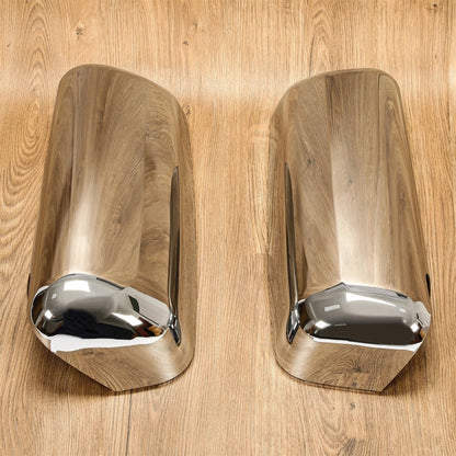 Set of 2 Door Mirror Cover Caps for Peterbilt 567 587 (Chrome)