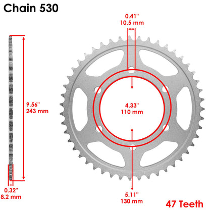 O-Ring Drive Chain & Sprockets Kit for Yamaha R1 YZF-R1 (2009–2014) EG1636FS112XO