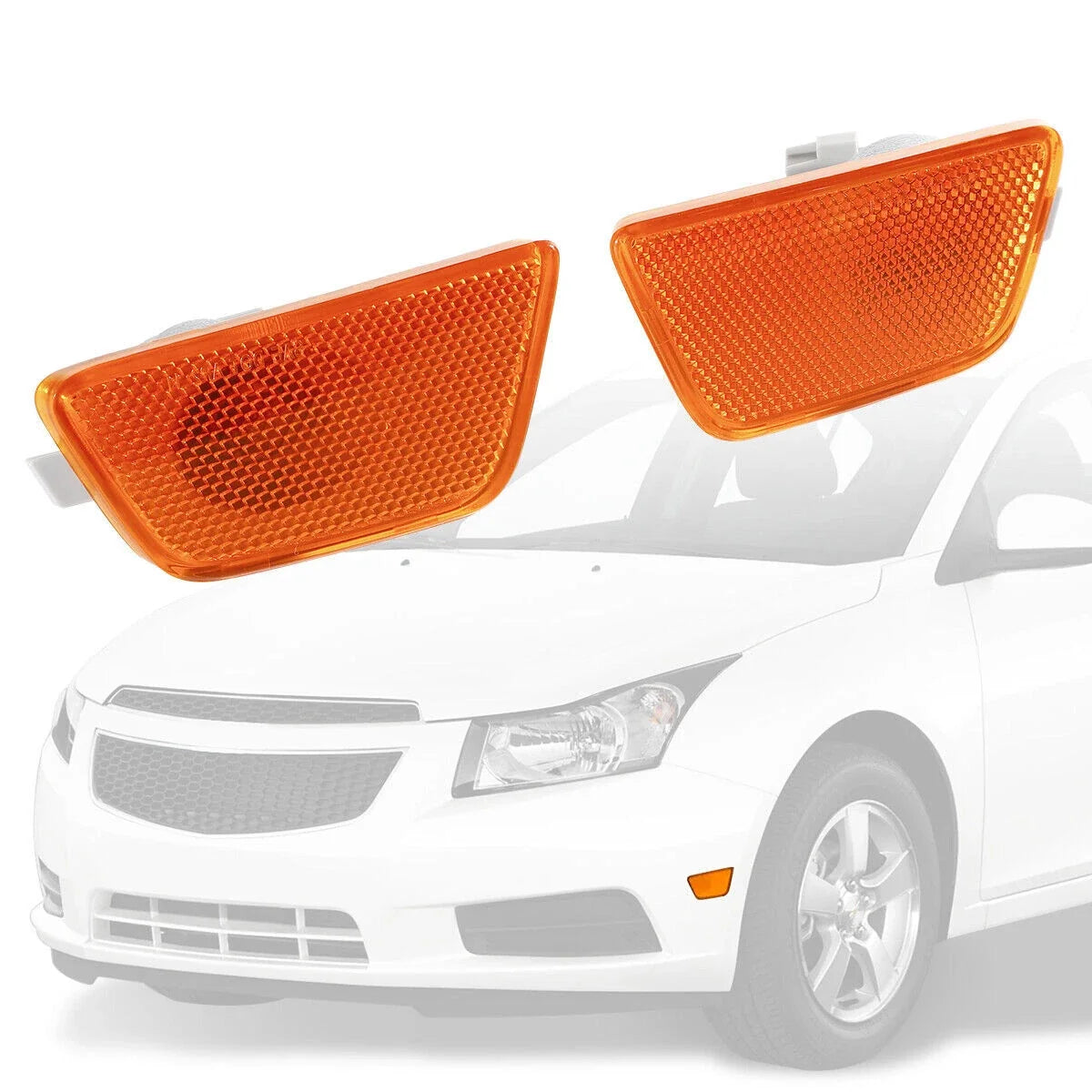 Front Bumper Side Marker Light Assembly LH RH Pair for Chevy Cruze (2011–2016)