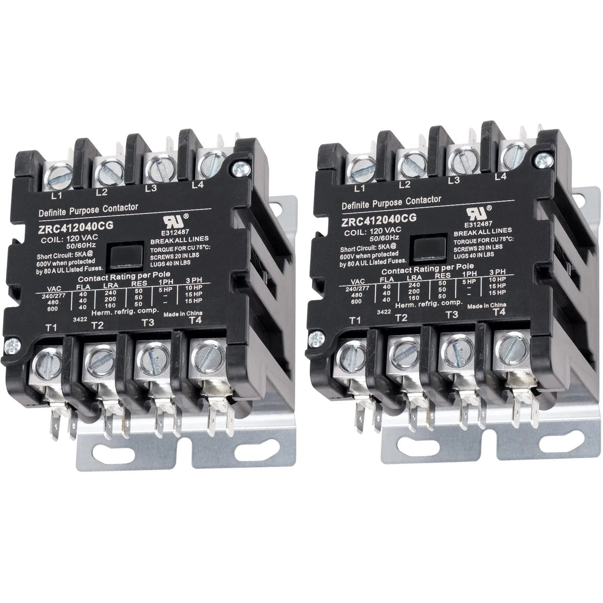 4 Pole Contactor 40 Amp for
