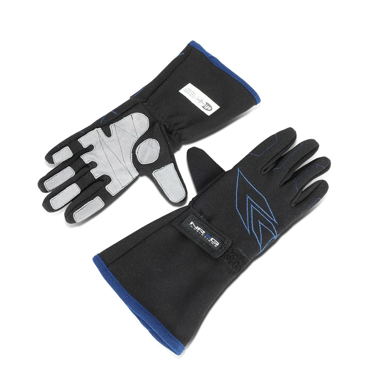 Pair of NRG Innovations XLarge Full Finger Leather Racing Gloves GS-500BK