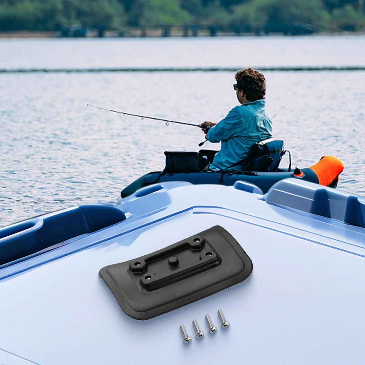 Fishing Bracket Base for Inflatable Boats and Fish Finders