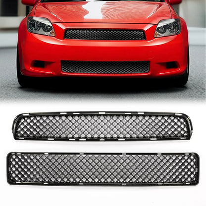 Black ABS Front Upper & Lower Hood Grille Mesh Grill for Scion tC (2005–2010)