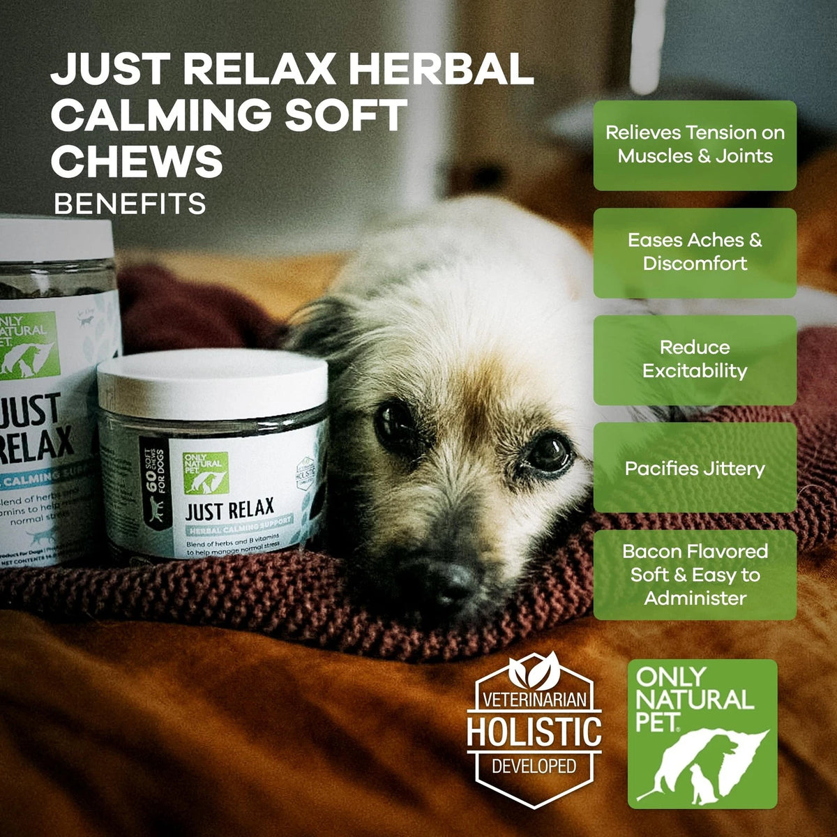 Just Relax Herbal Calming Soft Chews for Dogs (60 Chews)