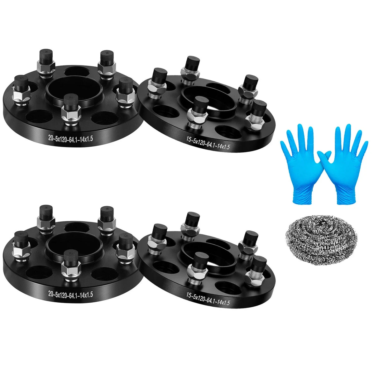 Set of 4 HubCentric Wheel Spacers 15mm & 20mm 5x120 14x1.5 for Acura TL (2009–2014)
