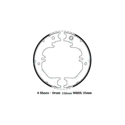 Hand Park Brake Shoes Kit for HZJ105 Landcruiser 100 (105 Series Toyota