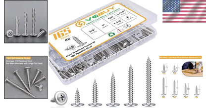 165-Piece Stainless Steel Self-Tapping Screws Kit for Automotive Applications
