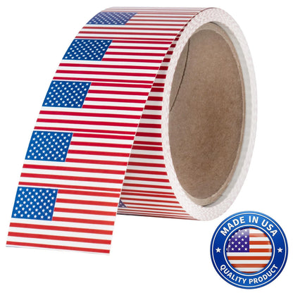 500 American Flag Sticker Labels for Various Applications (1x2-Inch)