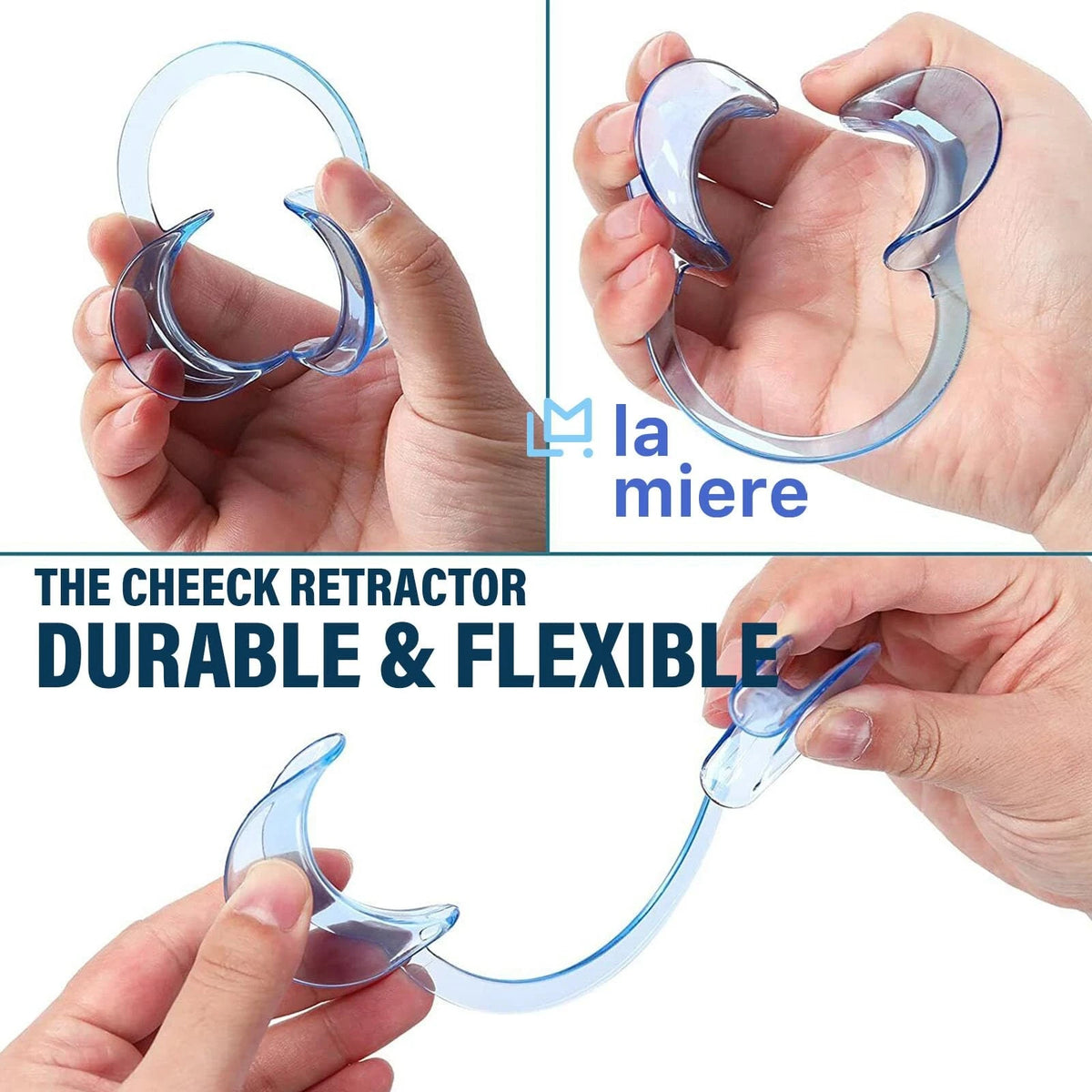Pack of 3 Dental Cheek Retractors C Shape Mouth Opener Size S, M, L