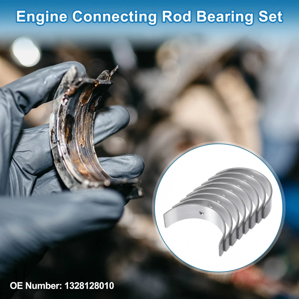 Set of 8 Connecting Rod Bearings for Toyota Camry (2002–2010) No.1328128010