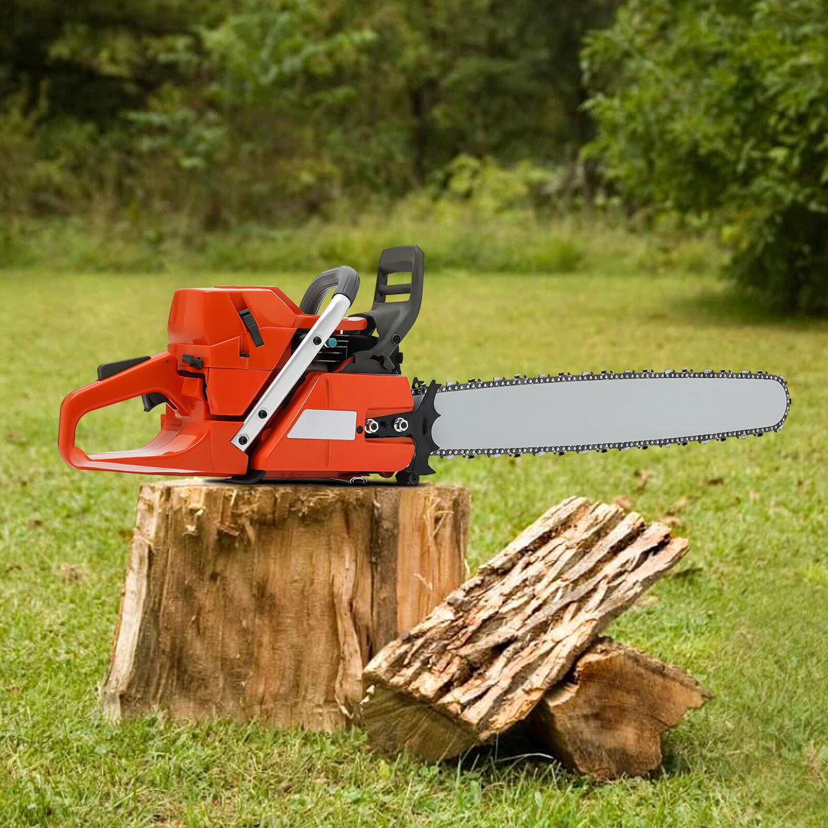 71cc Cordless Petrol Chainsaw with 28" Guide Bar (Powerful 2-Stroke Engine)
