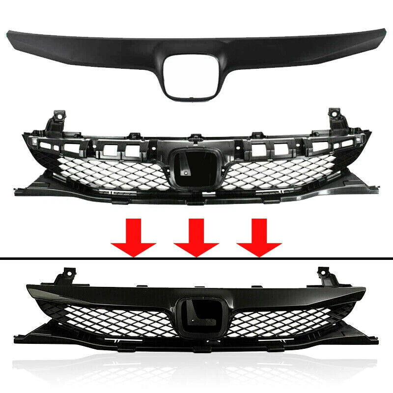Front Bumper Grille Mesh for Honda Civic Sedan (2009–2011) 71121SNAA50, 71122-SNA-A50
