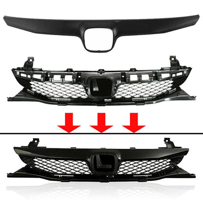 Front Bumper Grille Mesh for Honda Civic Sedan (2009–2011) 71121SNAA50, 71122-SNA-A50