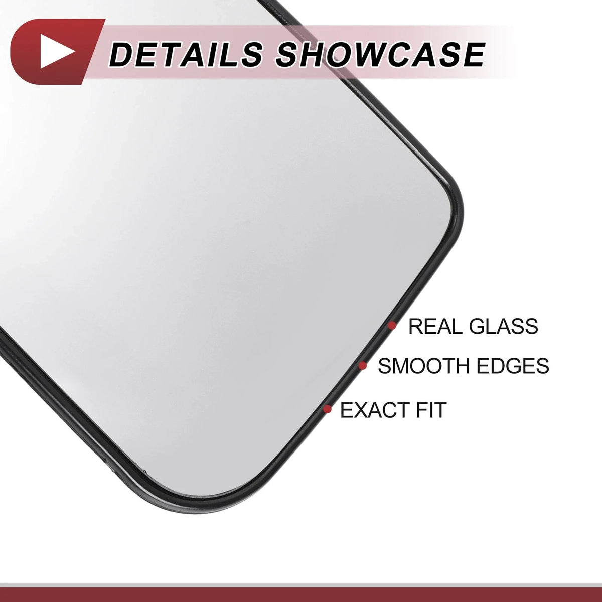 Left Driver Side Mirror Glass Replacement for Ford F150 (Non-Heated)