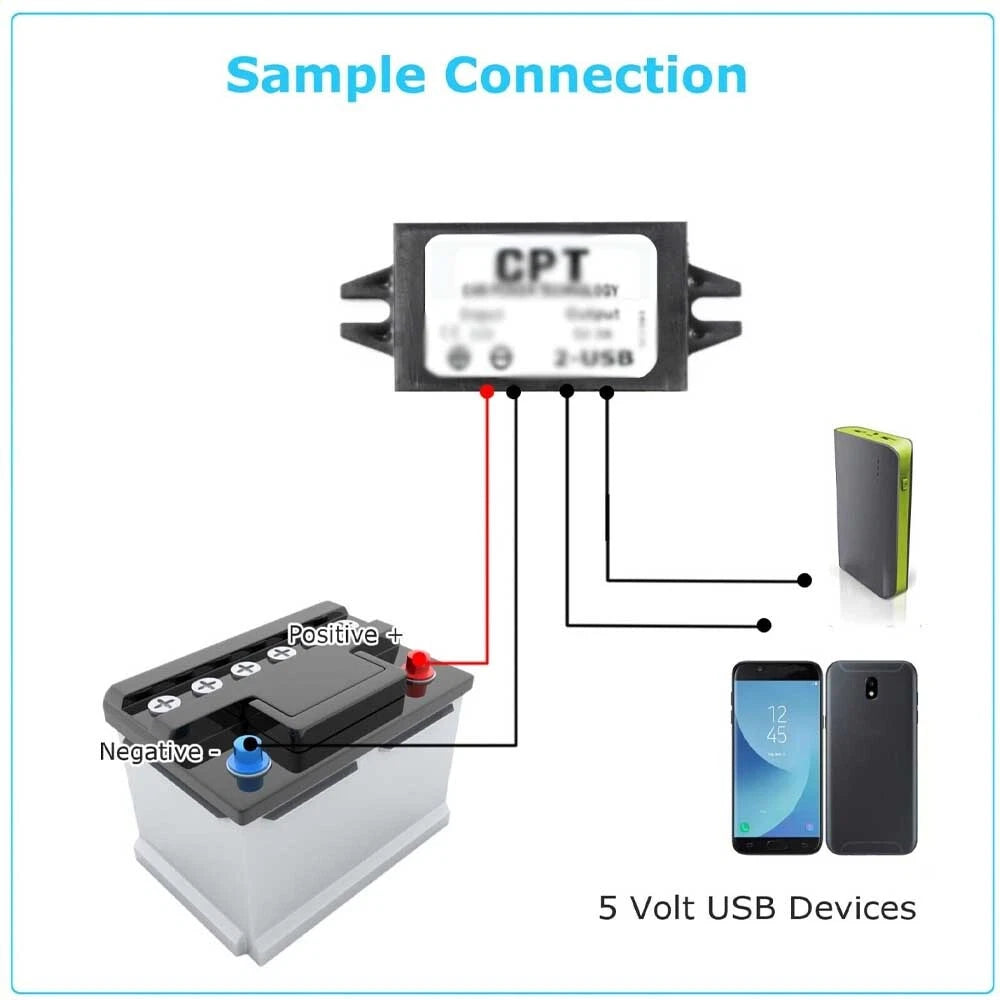 5V 3A USB Converter Regulator Adapter for Car Charger (DC 12V)