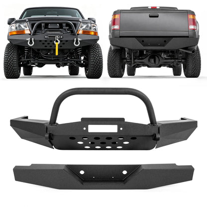 Modular Front Winch Bumper with Bull Bar & Rear Bumper for Ford Ranger (1998–2011) CON-A000000287