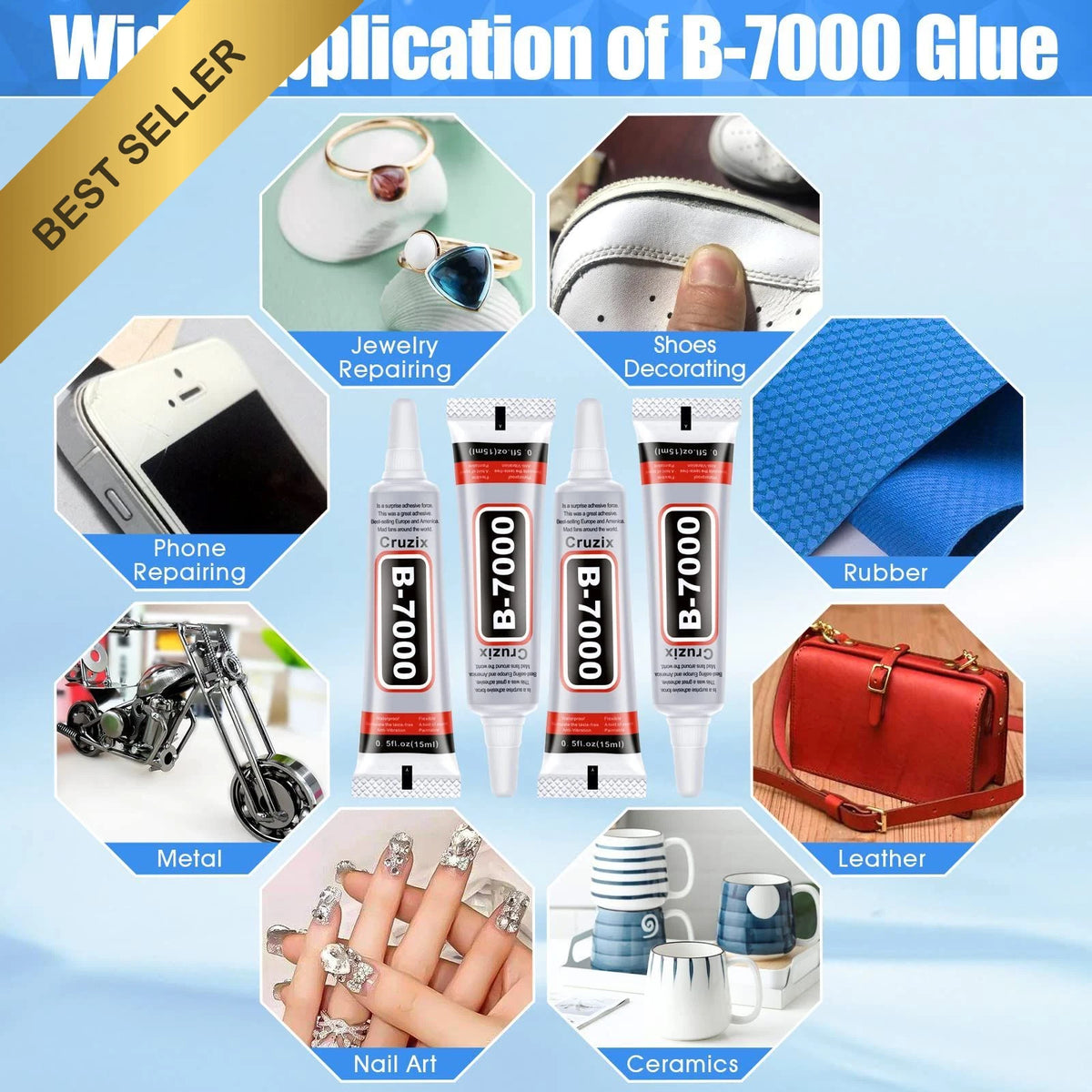 4X 15ml Clear Glue for Craft Jewelry Phone Screen Repair