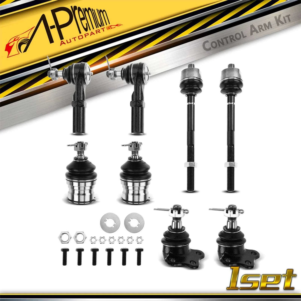 8x Front Inner Outer Tie Rod Ball Joint for Dodge Durango (1998–1999)