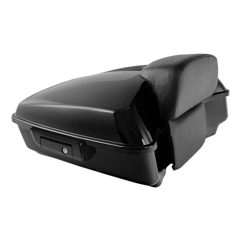 Chopped Trunk Black Backrest Mount Rack for Harley Touring FLHX (2014–2026)