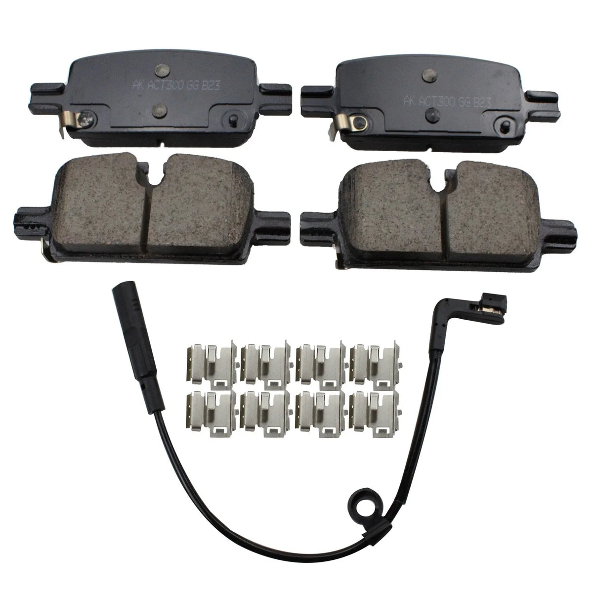 Set of 2 DuraGo Rear Rotors & Akebono ProACT Ceramic Brake Pads for Silverado 1500 (2014–2018)