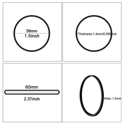 Set of 500 Size 16 Black Rubber Bands for Various Uses