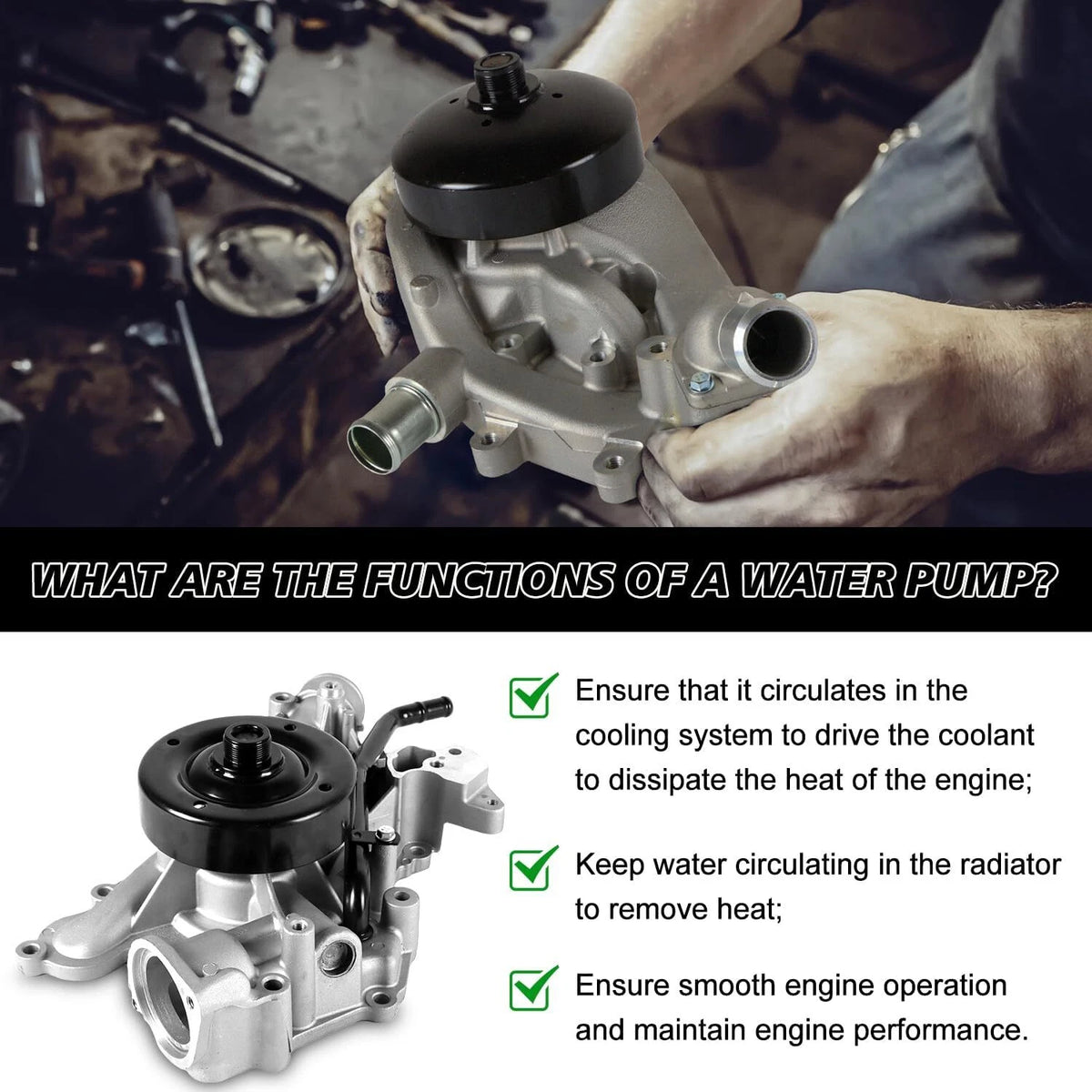 Water Pump AW7168 58-623 for Dodge RAM 1500 Hemi V8 (2003–2008)
