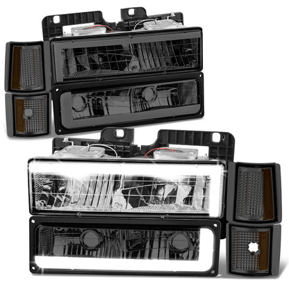 C-LED DRL Headlight + Signal + Amber Corner Lamp for GMC C/K 1500-3500 (1994–2000)