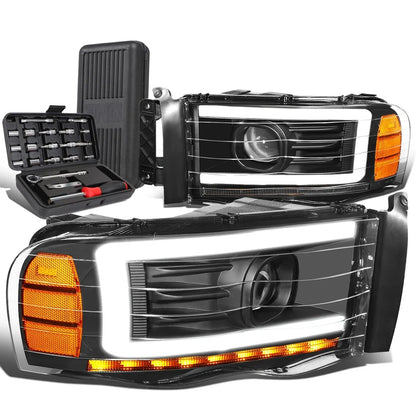 LED DRL Tube Projector Headlights for Dodge Ram (2002–2005)