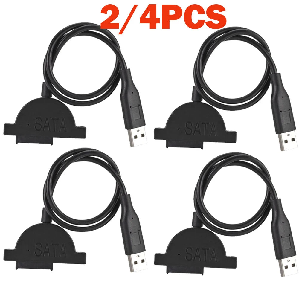 2X USB 2.0 to Mini SATA 7+6 13Pin Adapter Cable for Laptop CD/DVD ROM Drive