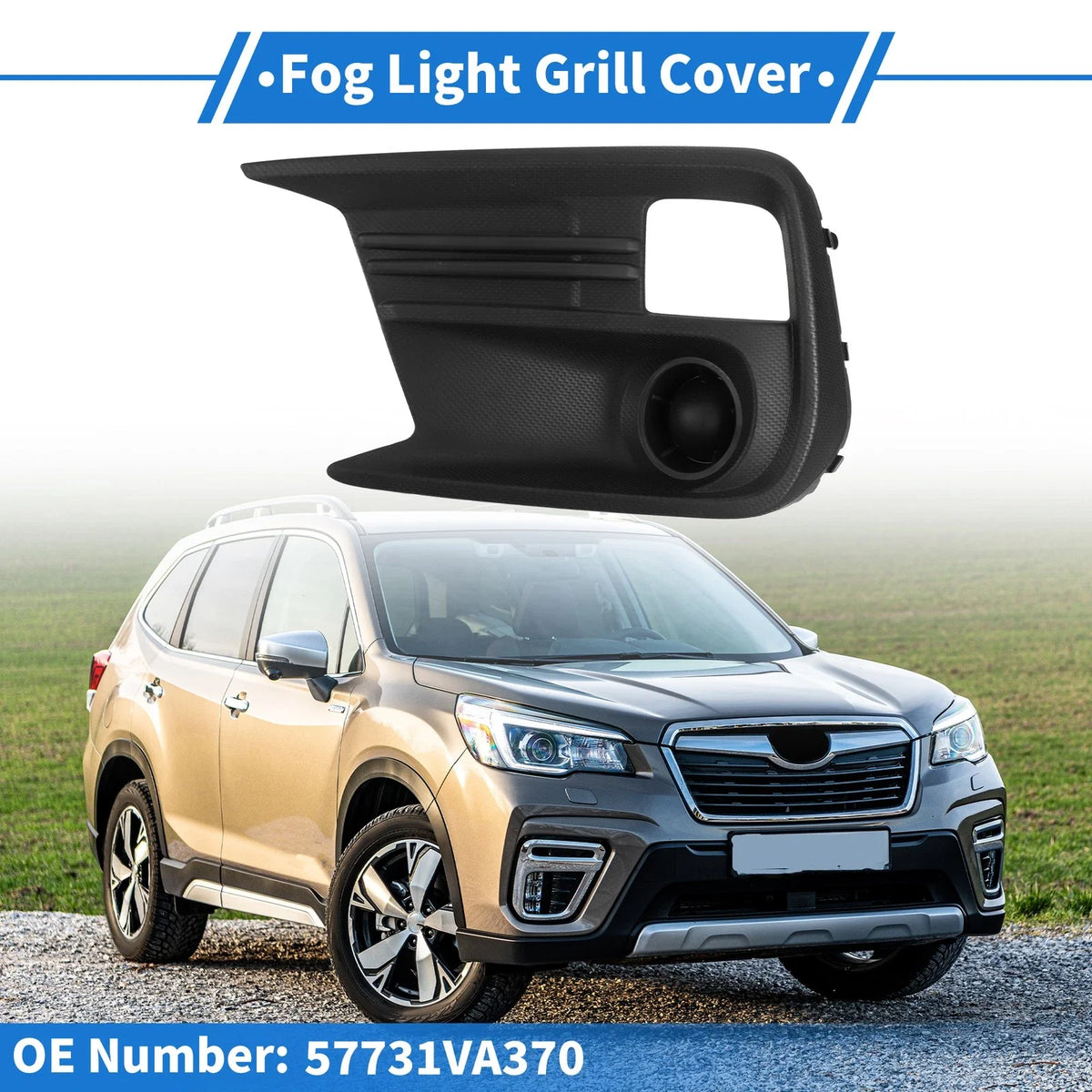 Front Left Fog Light Grill for Subaru WRX (2018–2021) No. 57731VA370, ABS