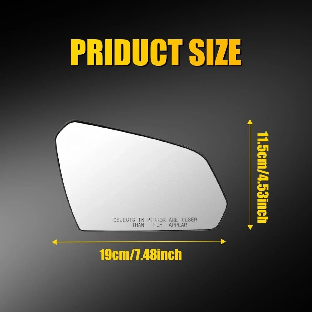 Right Side Heated Mirror Glass for Hyundai Sonata (2015–2019) with Backing Plate
