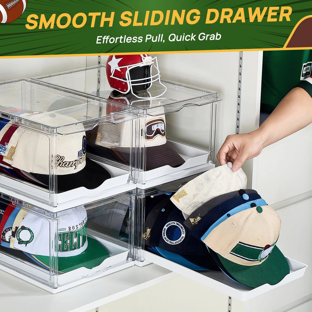 2X Clear Hat Organizer Drawer for Baseball Caps (2023–2023)