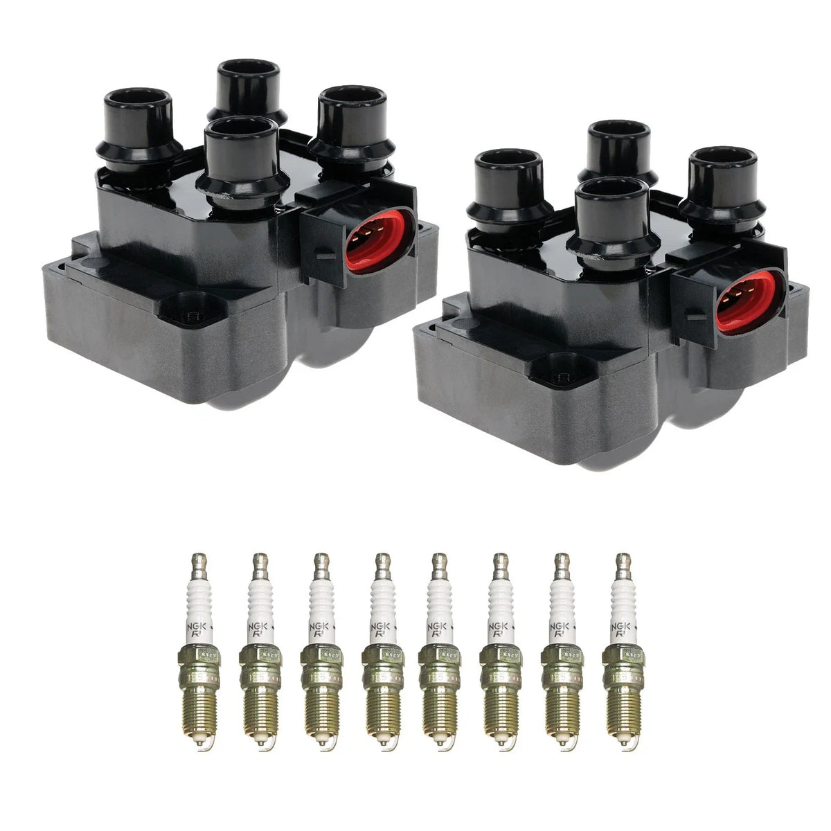 Set of 2 Ignition Coils & 8 NGK Spark Plugs for Mazda B2300 B2500 (1994–2006)
