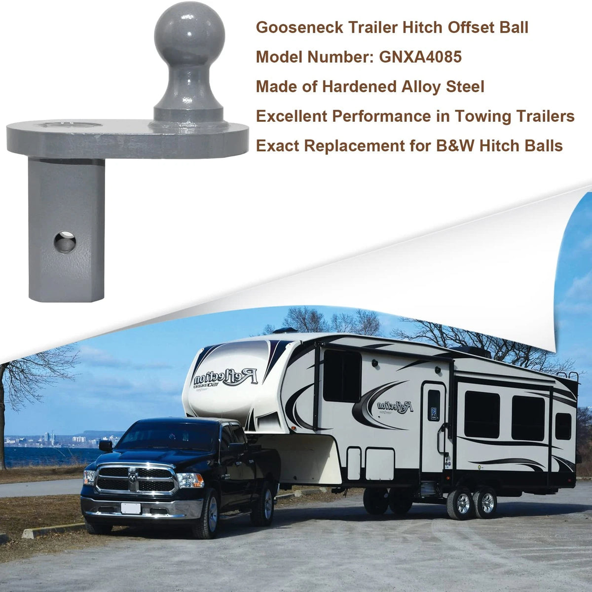 Gooseneck Ball Extender for B&W Trailer Hitch (2010–2023)