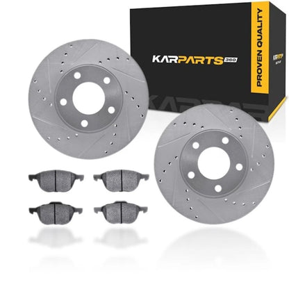 Set of 4 Slotted and Drilled Rotors for Mazda 3 (2004–2013) ALX-PAU-DF-7612-80002-CLA1