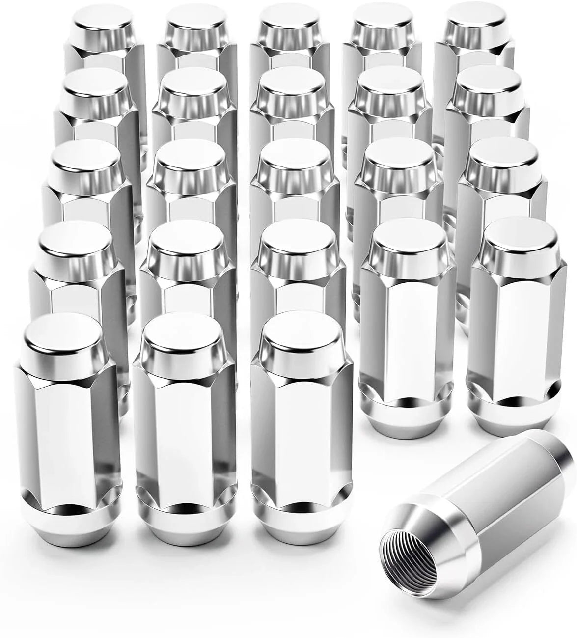 Set of 24 Chrome M14x1.5 Lug Nuts for Chevy Silverado Tahoe