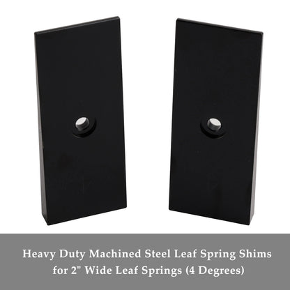 2X 2" Wide 4° Steel Leaf Spring Degree Shims for (C147-025-A)
