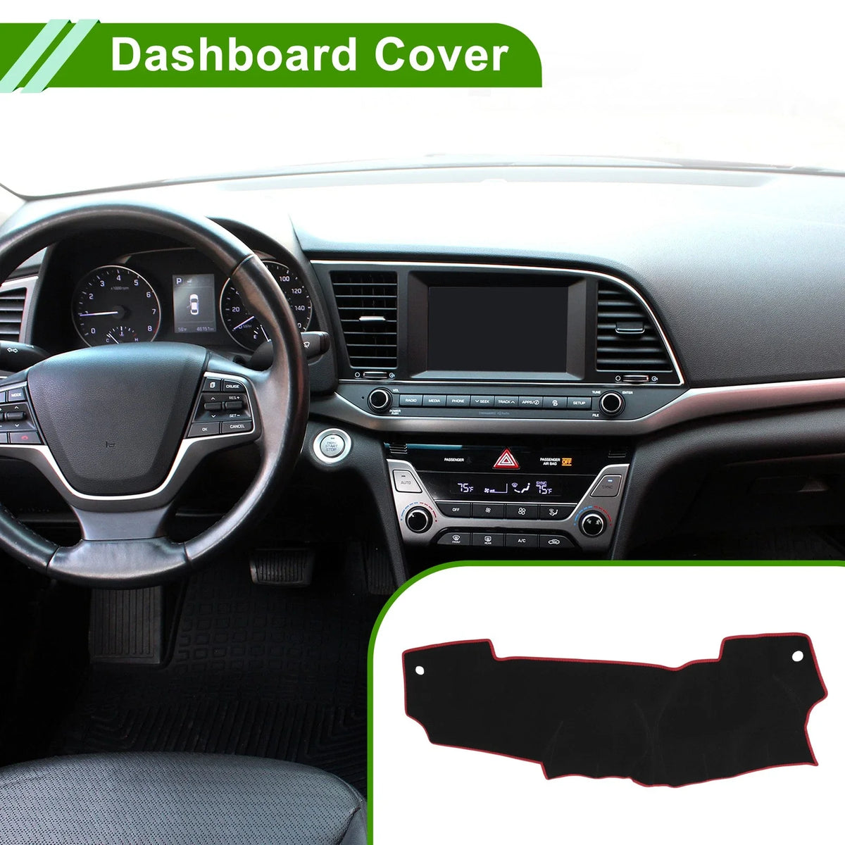 Dashboard Cover for Nissan Micra March K13 (2011–2016) Black Red Anti-Slip