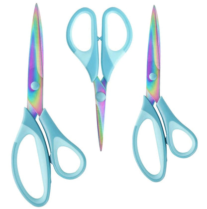 3 Pack Craft Scissors Set - 5, 8, 10 Inch, Sharp Blue Handle