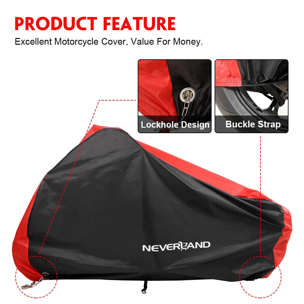 XL Waterproof Motorcycle Cover for Outdoor Storage (M40-10-XL)