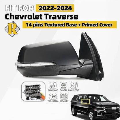 Side Mirror for Chevy Traverse (2022–2024) w/ Turn Signal, BSD, Camera, 14pin Right