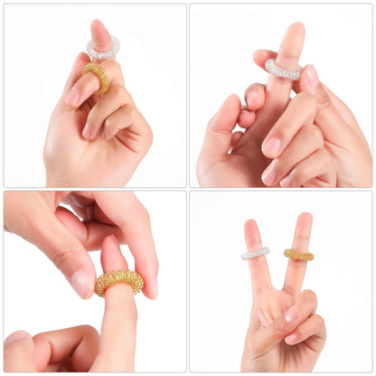 30 Pack Spiky Finger Sensory Toys (0.98 Inch) - Gold and Silver