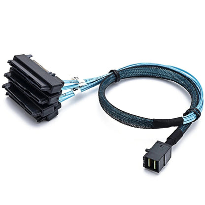 1M Mini SAS HD SFF-8643 to 4 SAS SFF-8482 Forward Breakout Cable