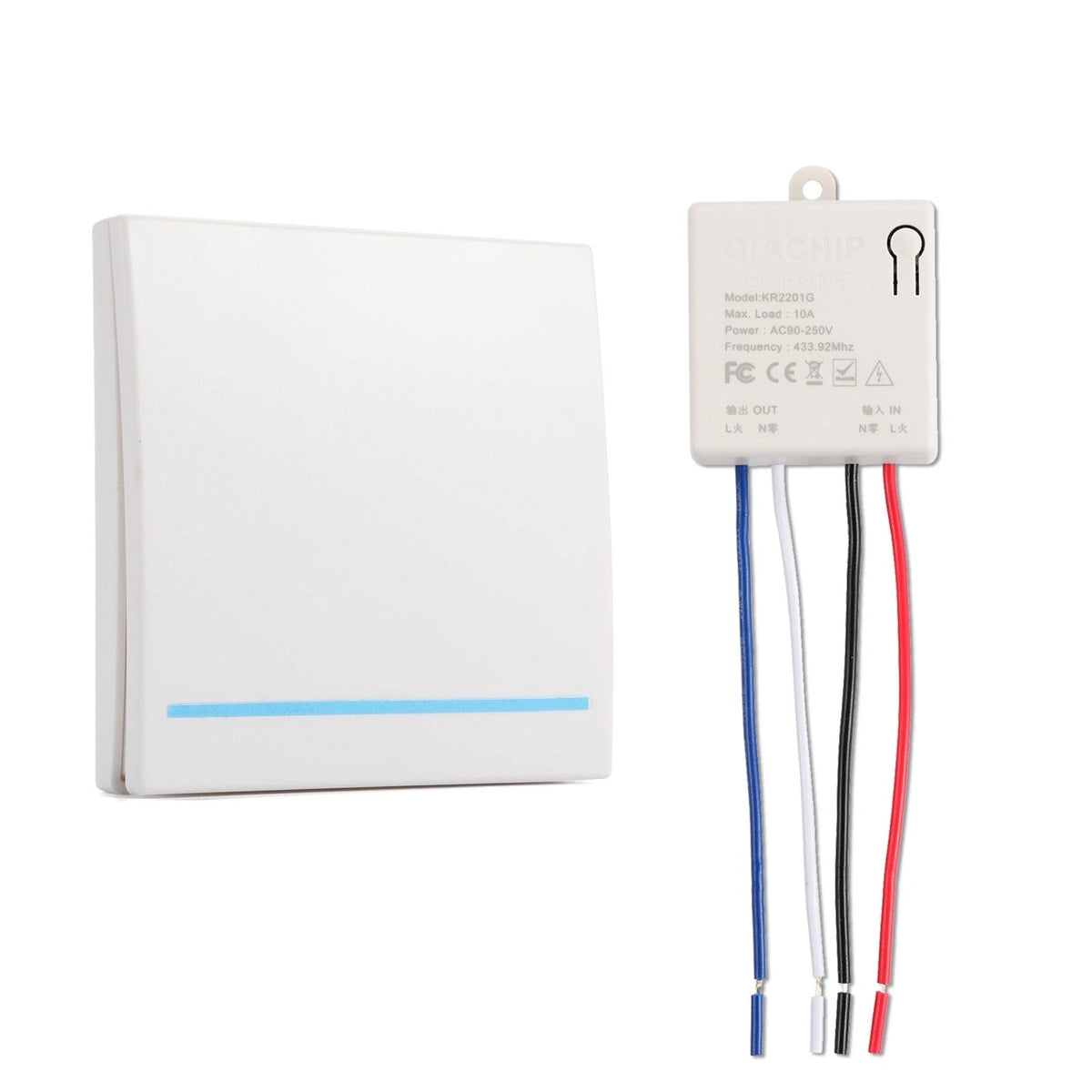 Wireless Switch Receiver Module 433MHz AC 90V-250V 10A Strong RF Signal