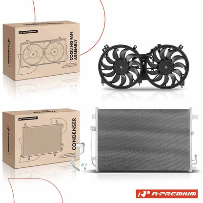 A/C condenser and dual cooling fan assembly for Nissan Quest Murano (2011–2017)