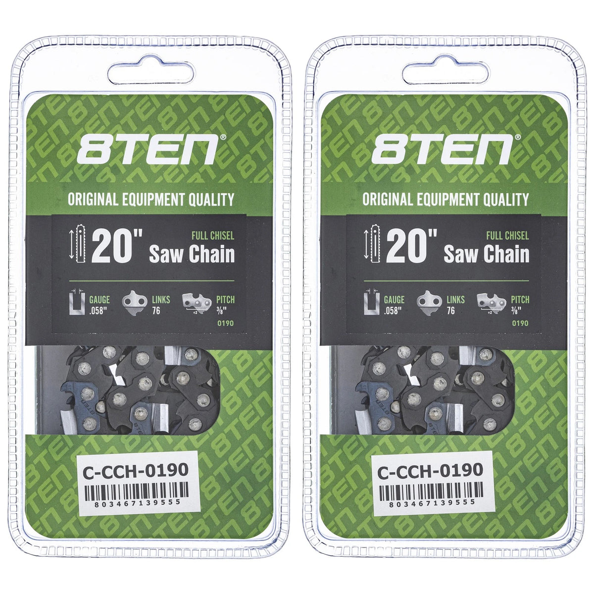 2X Chainsaw Chain 20 Inch .058 3/8 76DL for Baumr-AG 20 SX62 (21LPX076G)